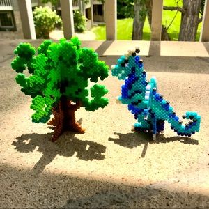 Dragon & Tree Perler Accessories
